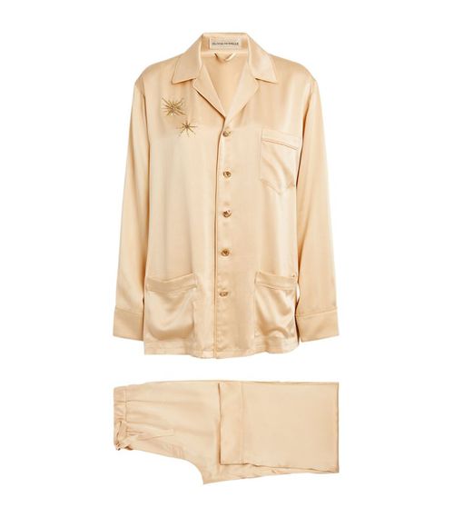 Silk Yves Celestial Embroidery Pyjamas