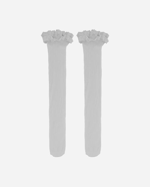 Women s Web Stay Ups Socks White