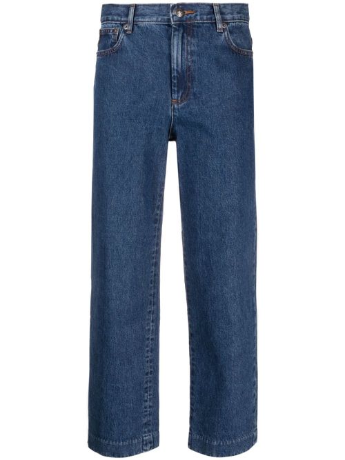 Cropped straight-leg jeans - Blue