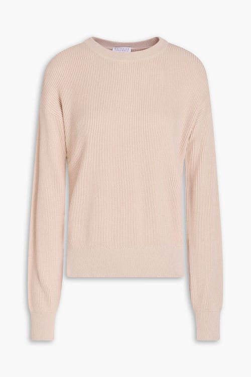 Ribbed cotton sweater - Neutral - XL