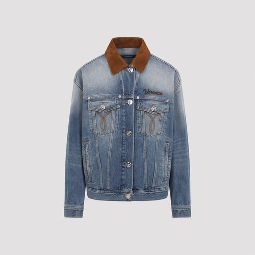 Stone Wash Denim Blouson Jacket for Women