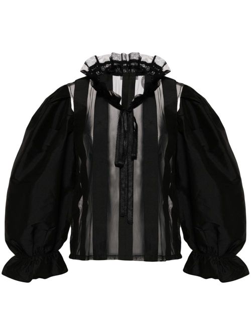 Kier sheer-panelled blouse - Black