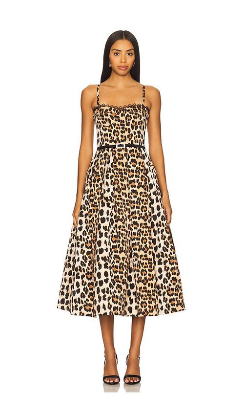 Bronx Banco Inara Leopard Midi Dress in Brown. S. Also in