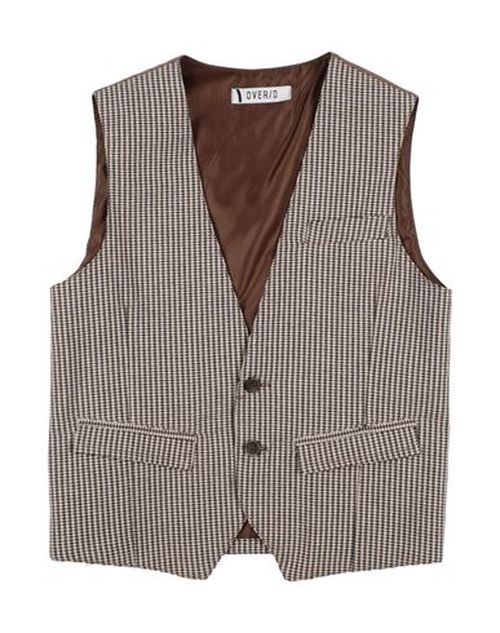 Kid Boy Tailored Vest Brown Size 12 Cotton, Polyester, Polyamide