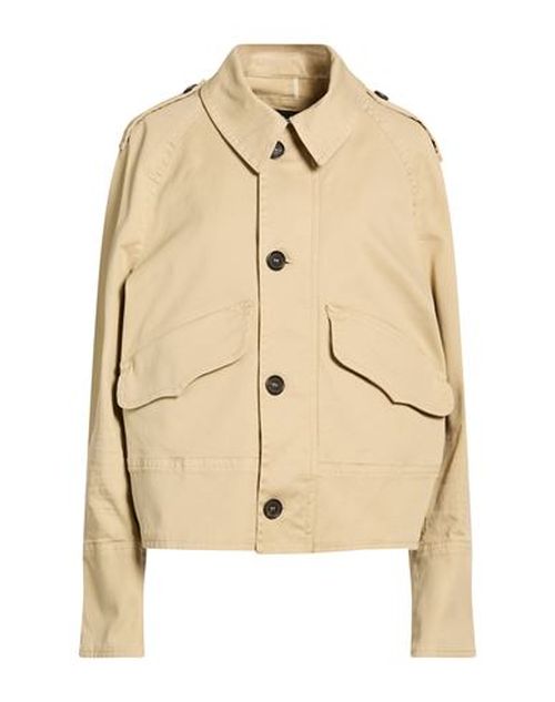 Woman Jacket Beige Size 2 Cotton, Elastane