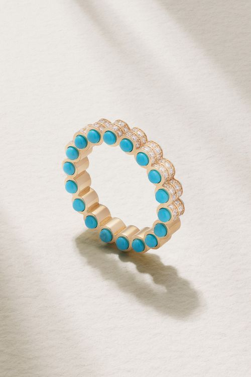 L'Atelier Nawbar - The Atom 18-karat Gold, Turquoise And Diamond Ring - 6