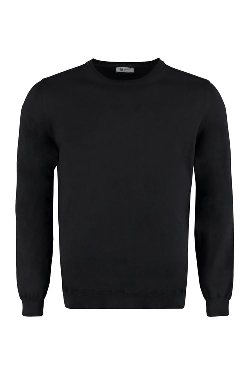 The (alphabet) Fine-Knit Cotton Sweater with Ribbed Knit Edges