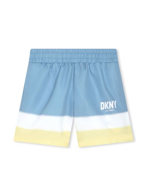 Logo-print striped swim shorts - Blue