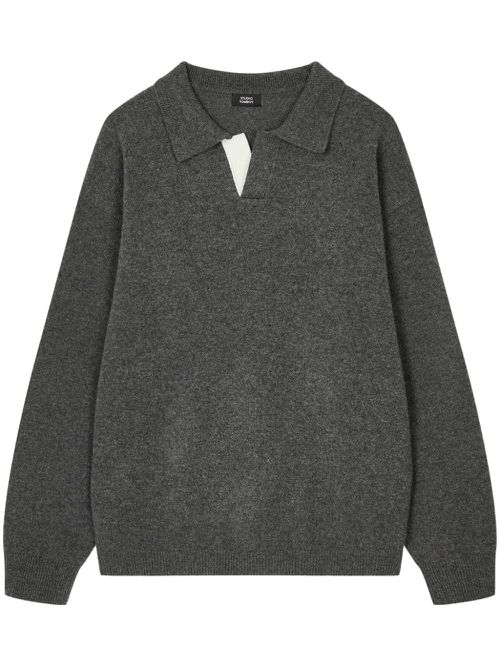 Wool polo sweater - Grey