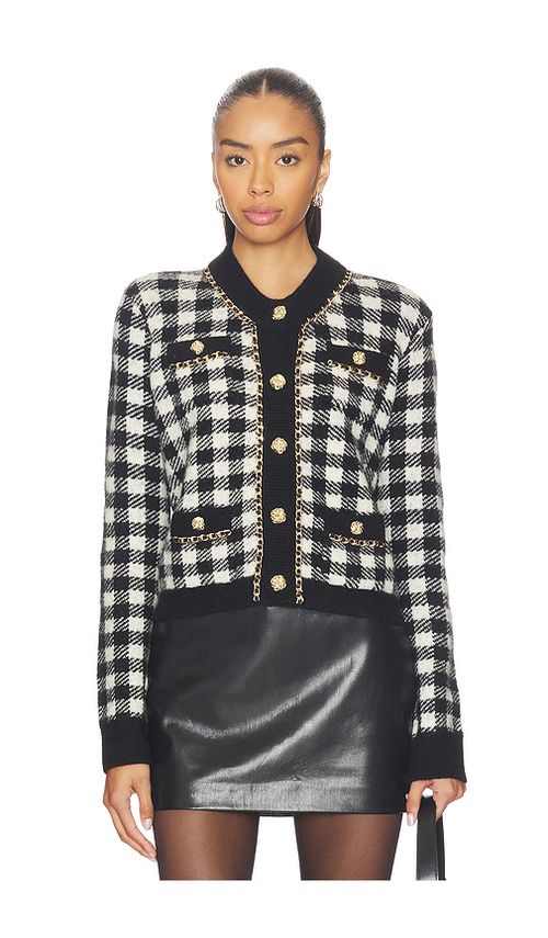 Generation Love Selma Houndstooth Cardigan in Black,White. M. Also in