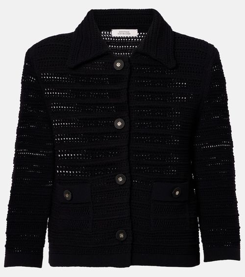 Precise Pointelle cotton-blend cardigan