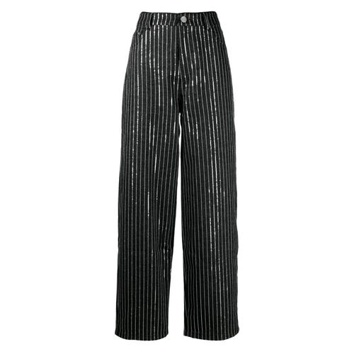 Sequin Twill Wide Leg Pants, Waist Size 25''
