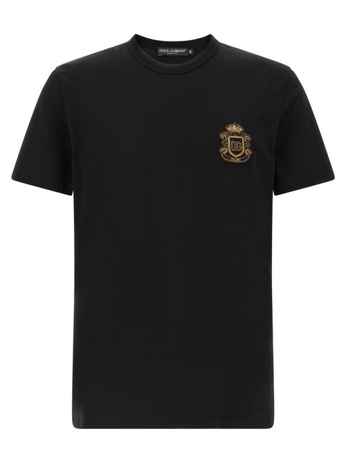 Logo-Embroidered Cotton T-Shirt — Black