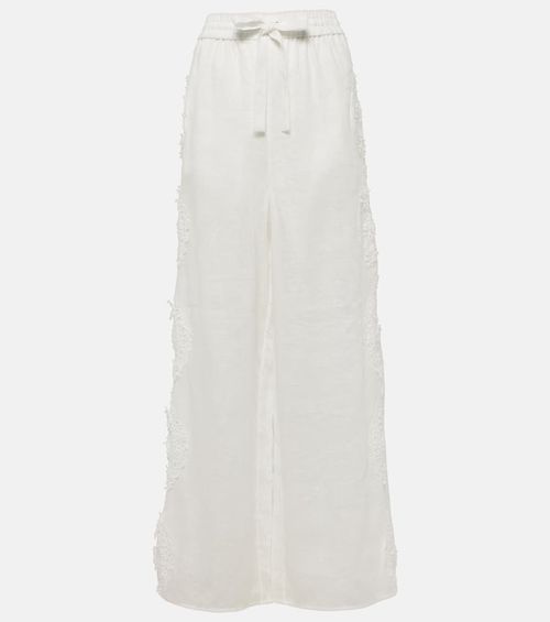 Zimmermann Halliday lace-trimmed linen wide-leg pants