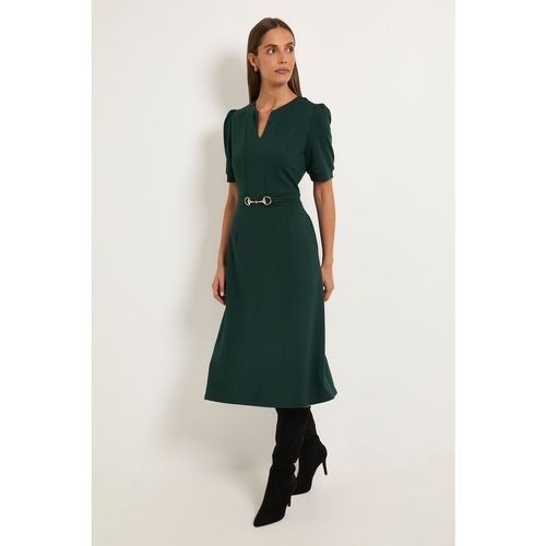 Wallis Womens Ponte Snaffle Trim Midi Dress - Emerald