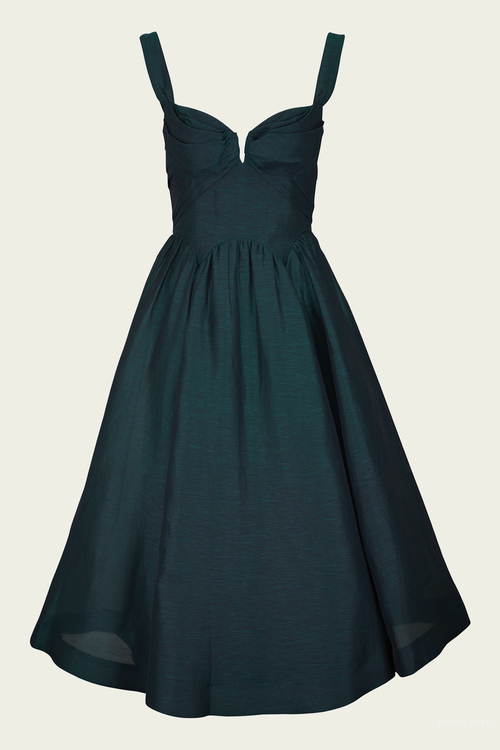 Rebellion Drape Midi Dress in Teal