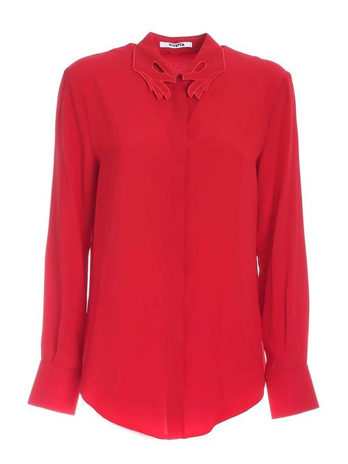Hands collar shirt in red