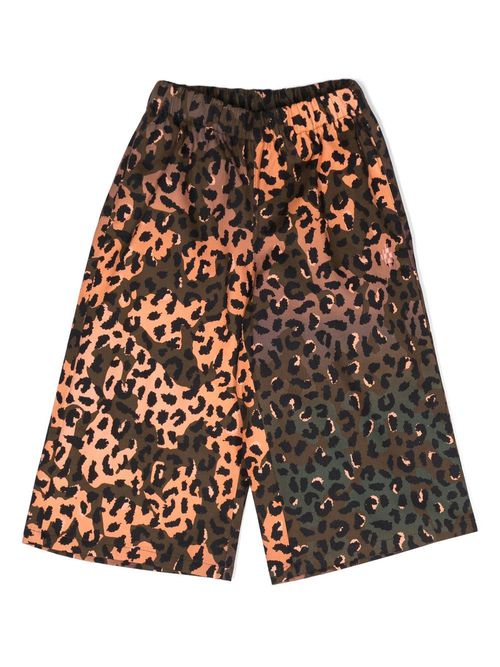 Cheetah-print cotton pants - Brown