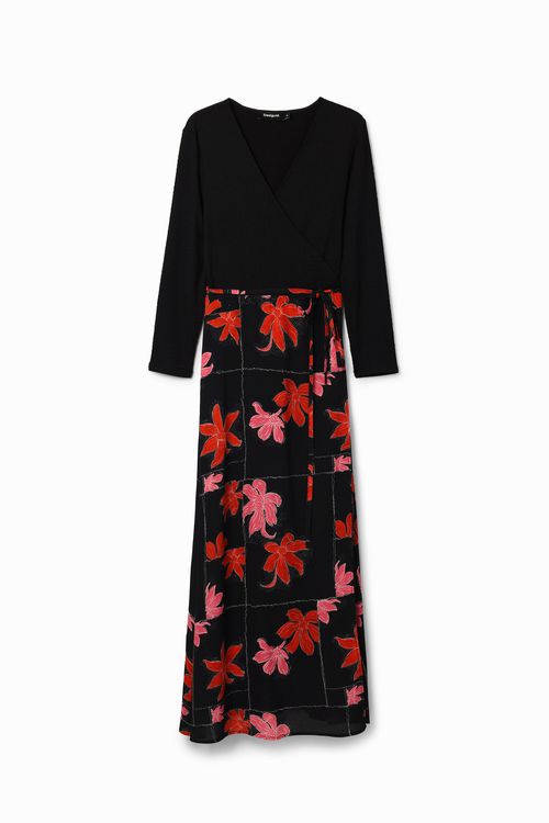 Floral wrap midi dress