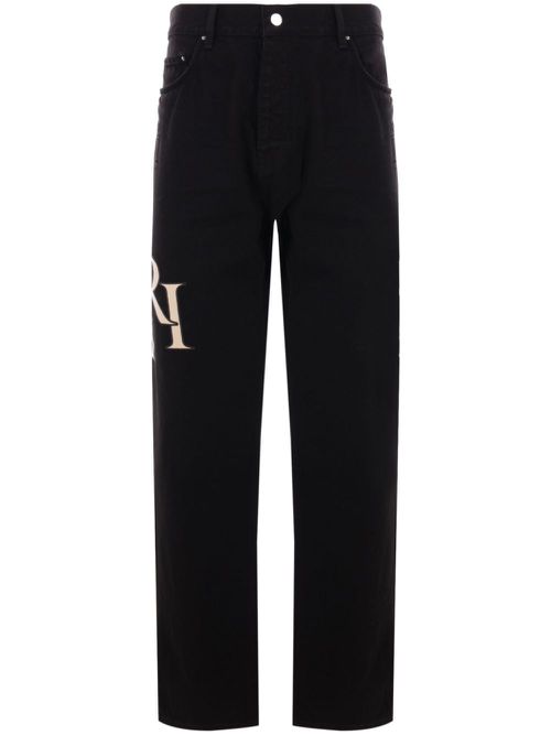 Staggered Logo Jeans - Black