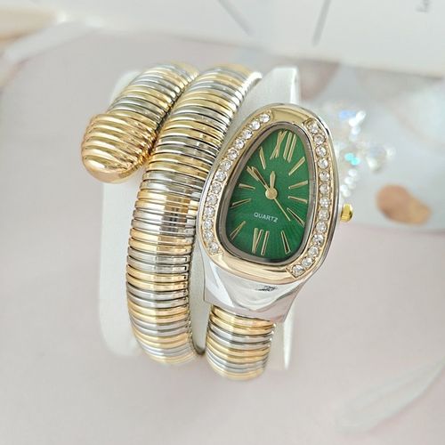 Live Snake-Shaped Diamond-Studded Niche Fashion Quartz Wristwatch Bracelet Women's Watch