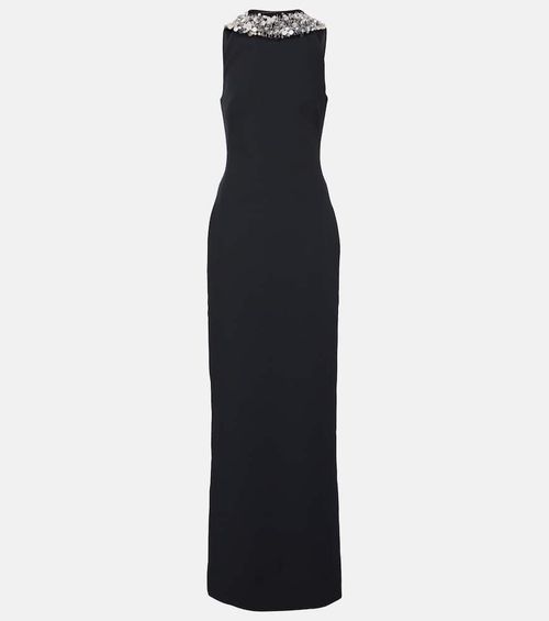 Safiyaa Holli embellished crêpe and satin gown