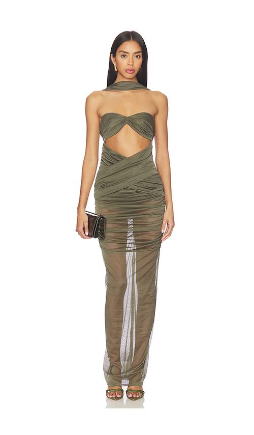 NBD Rekha Maxi Dress in Green. L. Also in XXS, XS, S