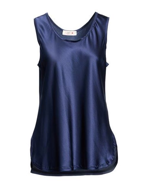 Woman Top Navy Size 14 Silk, Elastane
