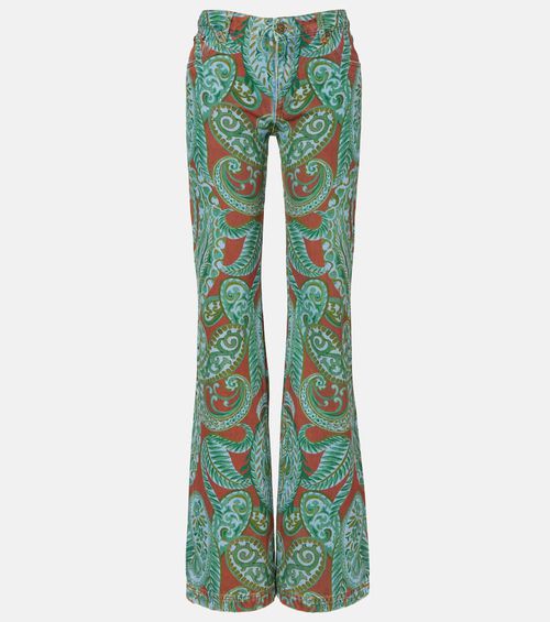 Paisley high-rise wide-leg jeans