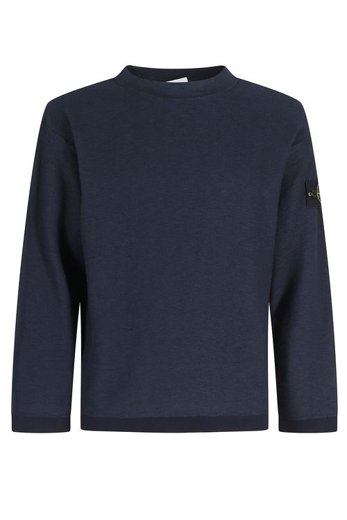 Crewneck Blue Cotone Poliammide Maglia - Men