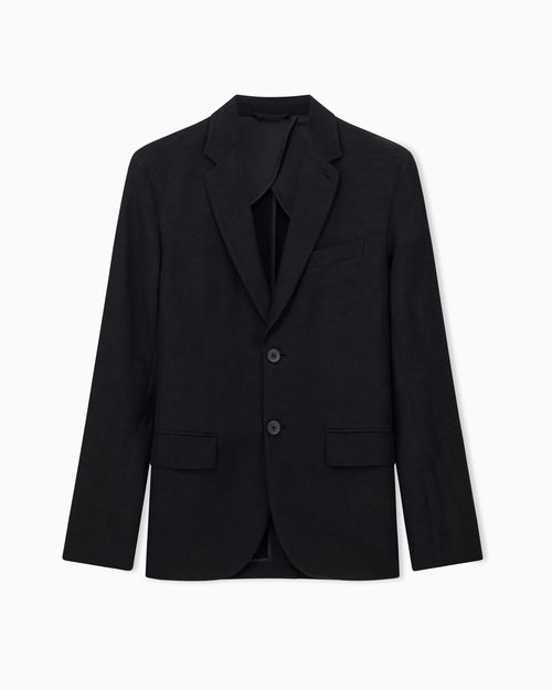 Two-button jacket in linen and viscose