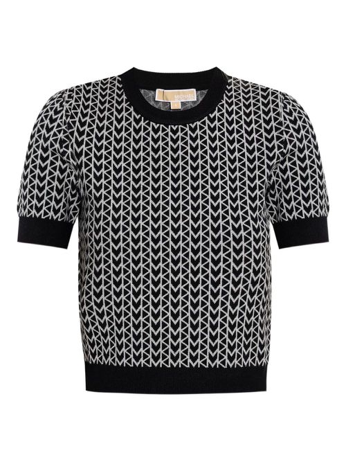Monogram-pattern top - Black