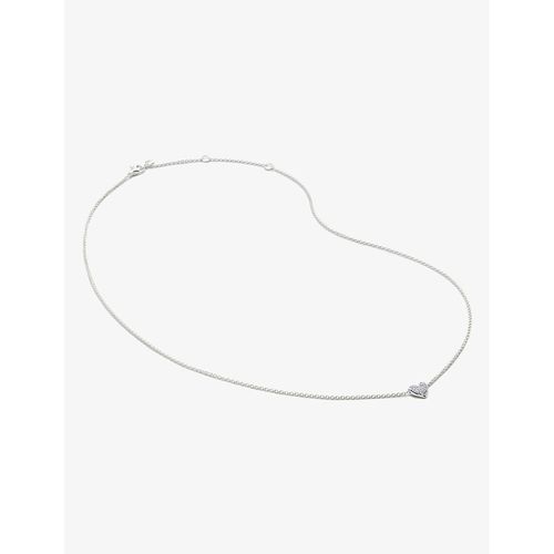 Womens Sterling Silver Heart Sterling-silver and 2.4ct Diamond Pendant Necklace 