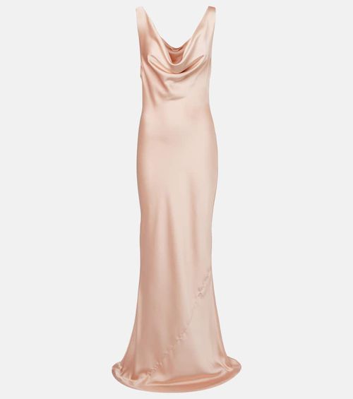 Draped satin gown