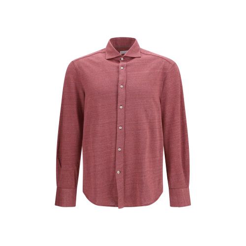 Linen-Cotton Knit Shirt — Rose gold
