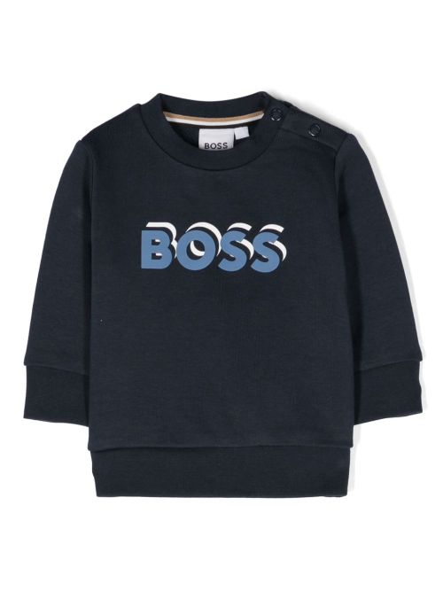 Logo-print jersey sweatshirt - Blue