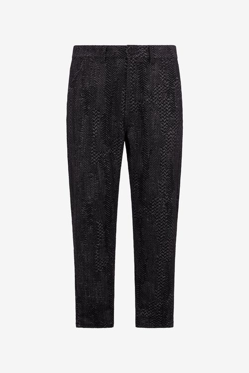 Black Textured Trousers