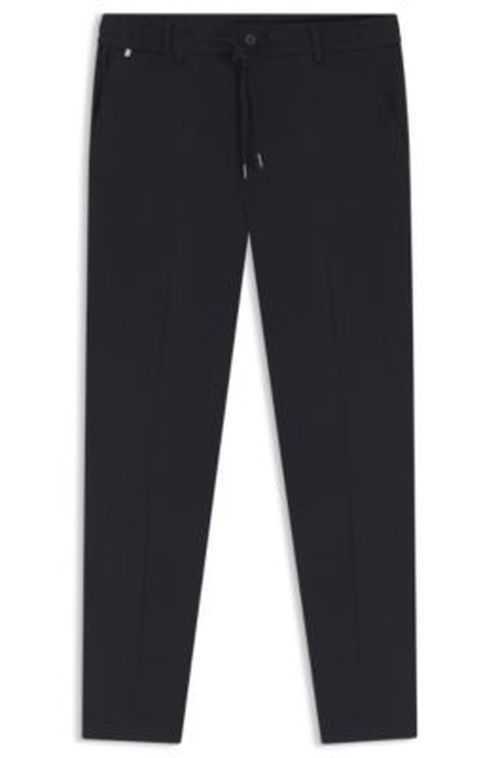 BOSS Modern-fit trousers in a linen blend - Dark Blue Men's Casual Pant