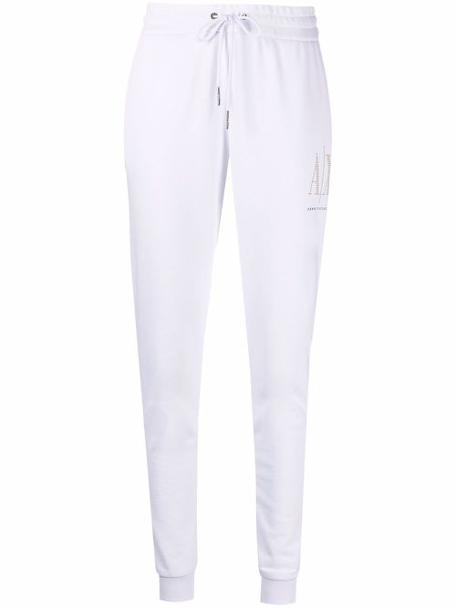 Embellished-logo sweatpants - White