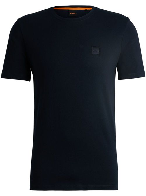 Logo-appliqué cotton T-shirt - Blue
