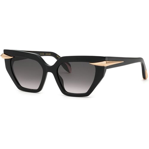 Roberto Cavalli Uniseks Roberto Cavalli SRC001M 700 Zonnebrillen Acetaat Zwart Rook Geometrisch Normaal Genuanceerd