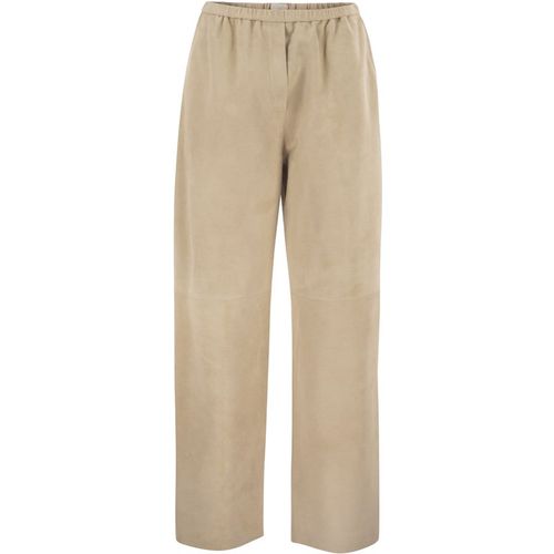 Antonelli Firenze Soft Suede Trousers With Elasticated Waist