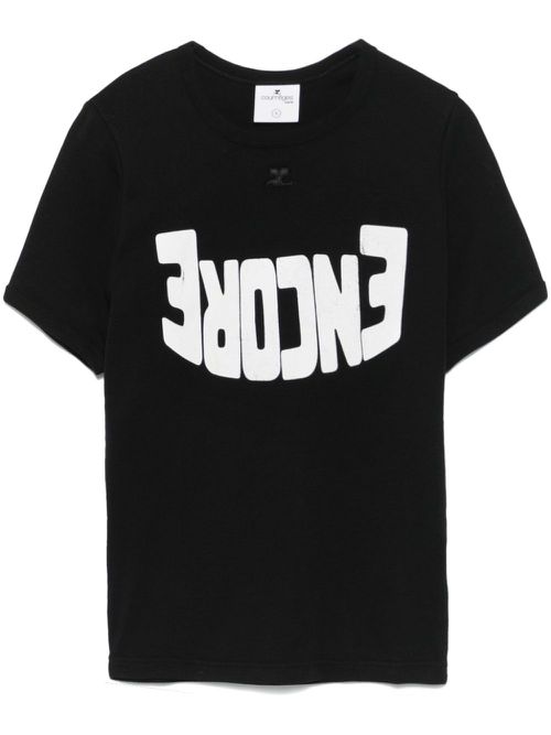 Slogan-print T-shirt - Black