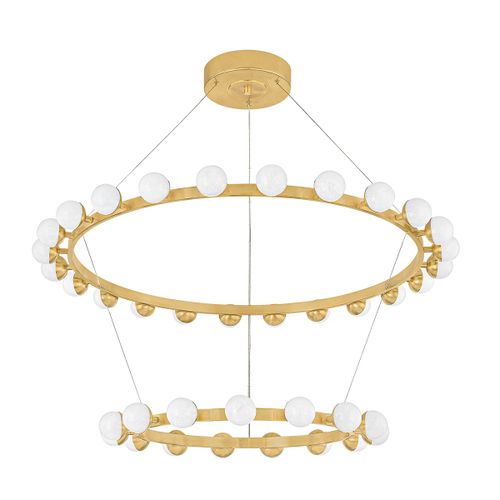 Vintage Brass LED Chandelier from the Linus Collection