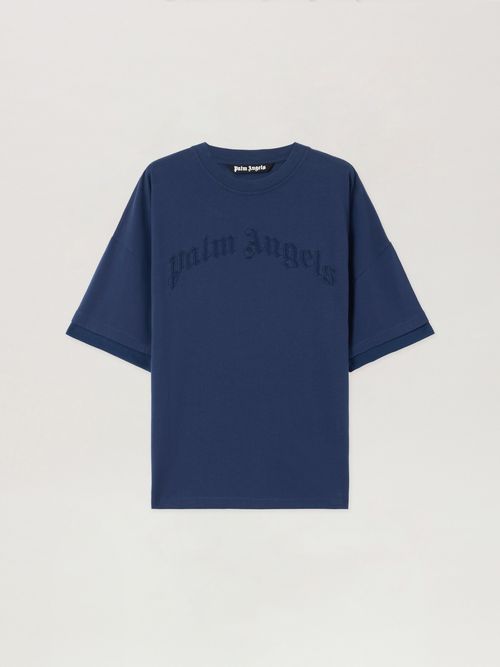 Curved Logo Loose Double T-shirt - Man T