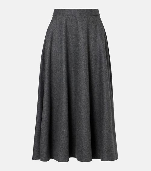 Betulla wool flannel midi skirt