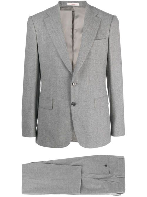 Mélange-effect single-breasted suit - Grey
