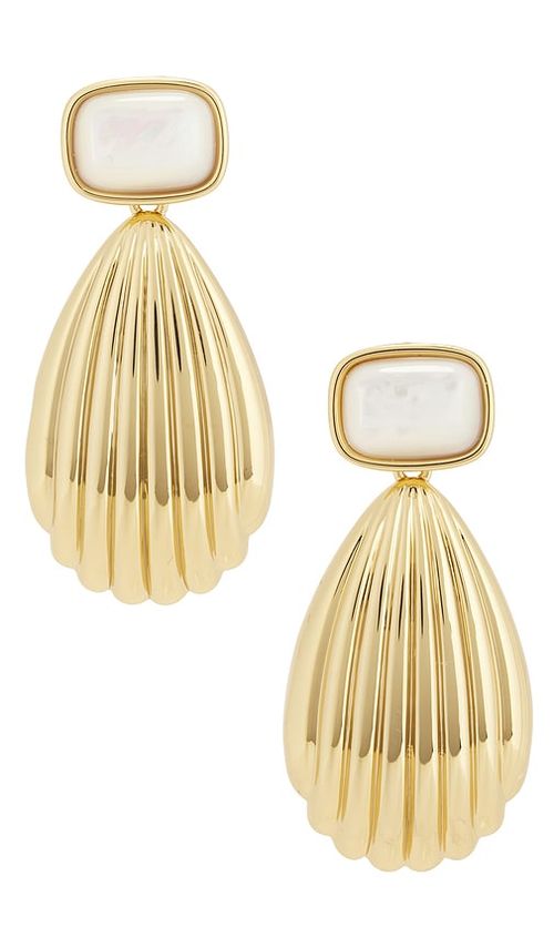 LELET NY Chiara Shell Oversized Earrings in Metallic Gold