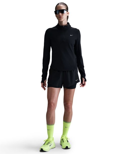 Women's Swift Dri-fit Uv 1/4-Zip Running Top - Black/Reflective Silver