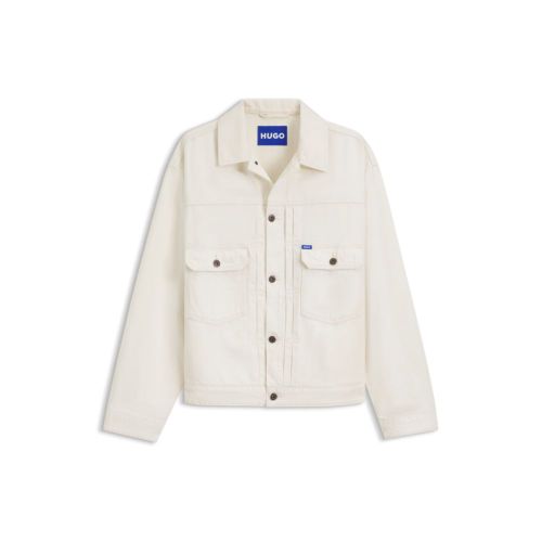 Relaxed-fit trucker jacket in ecru denim